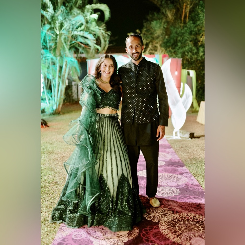 Stunning Green hand beaded lehenga